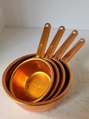 1950s Colorcraft Copper-Clad Aluminum Nesting Measuring Cup Set Of 4